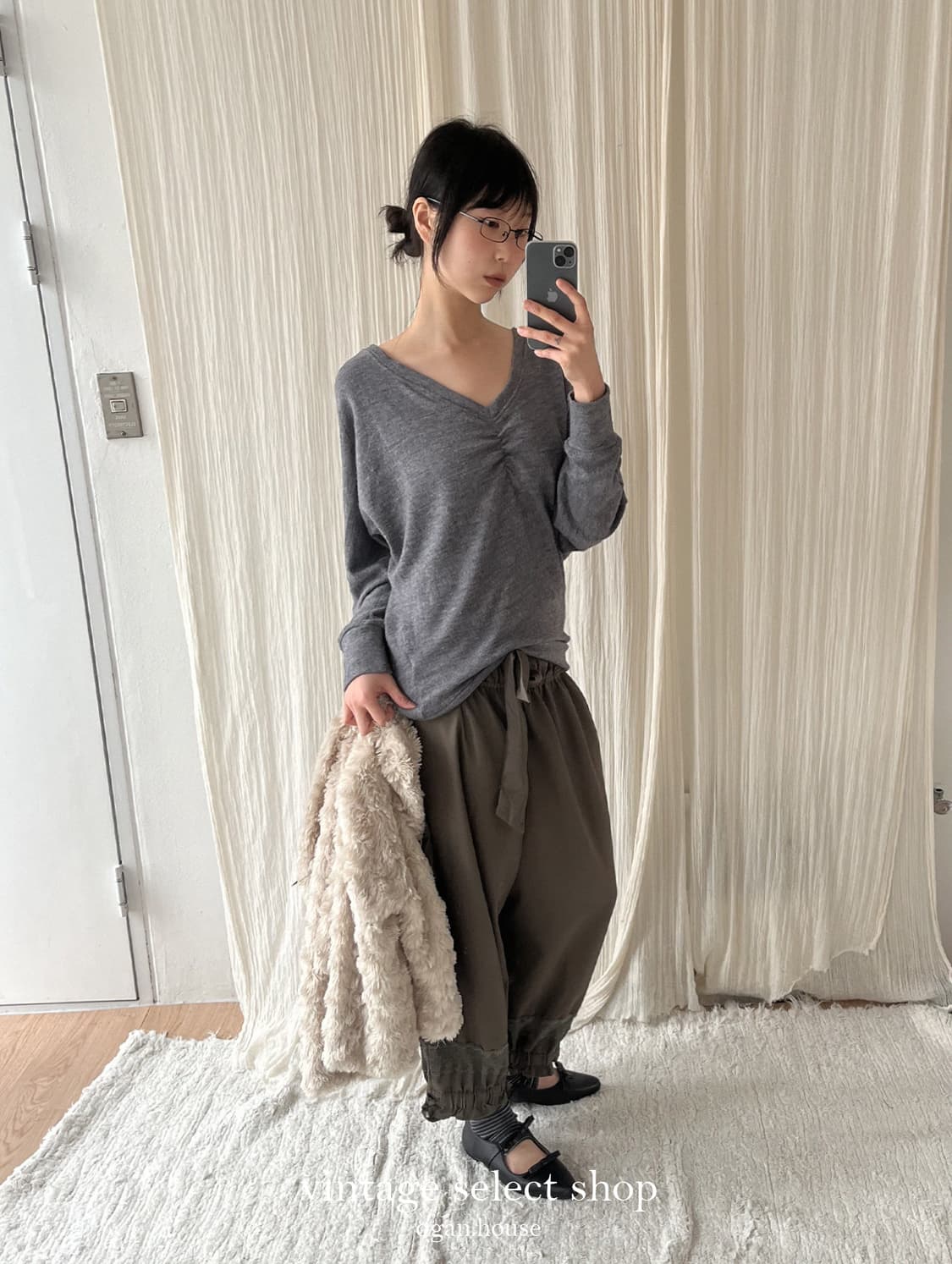 vintage lace detail banding pants 상품이미지3