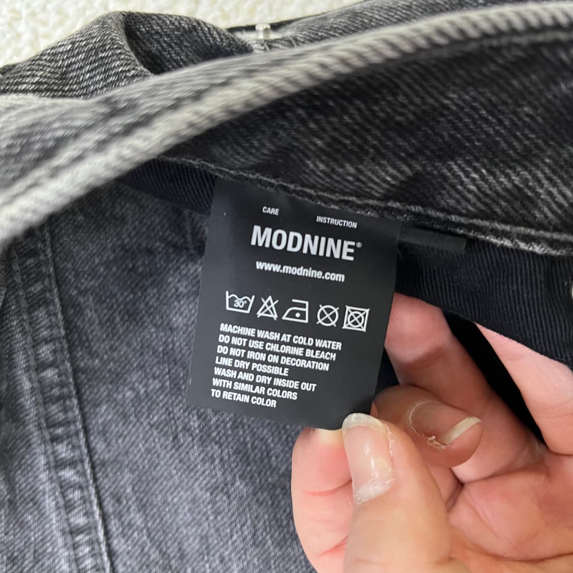 실측확인 모드나인 여성 흑청 데님 0316M 상품이미지2