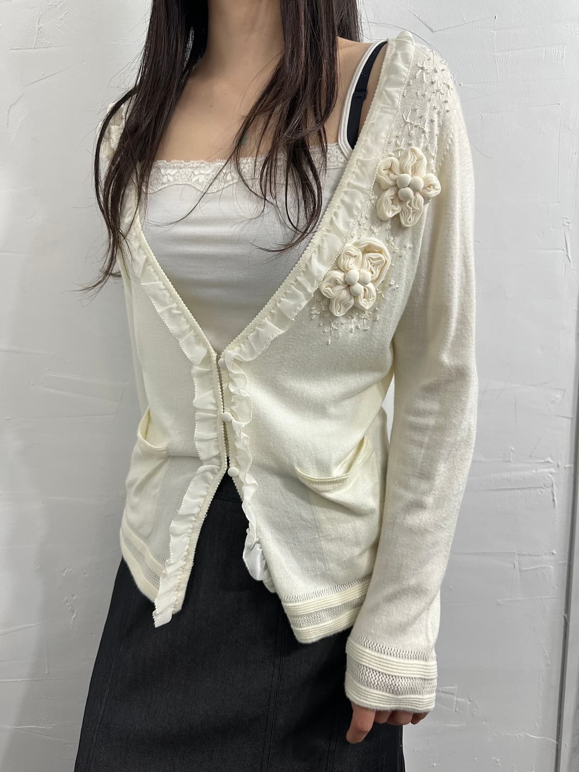 flower design cardigan 상품이미지3