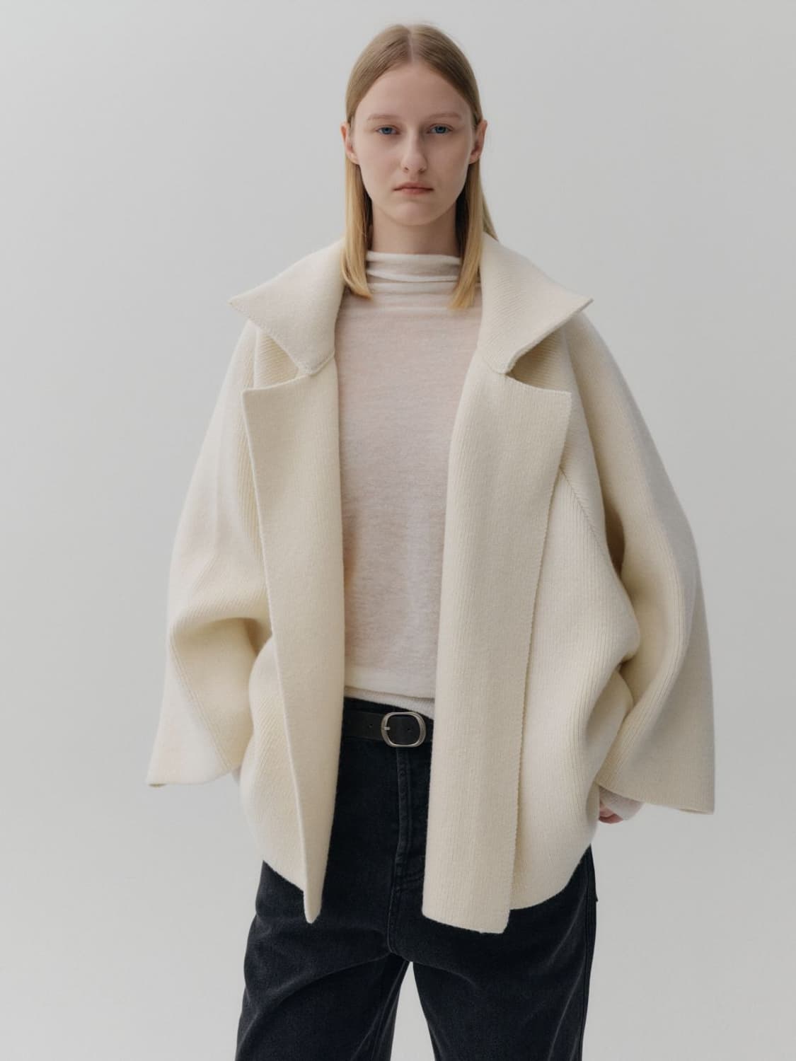 FACE NONE 페이스넌 램스울 코트 가디건 아이보리 상품이미지1