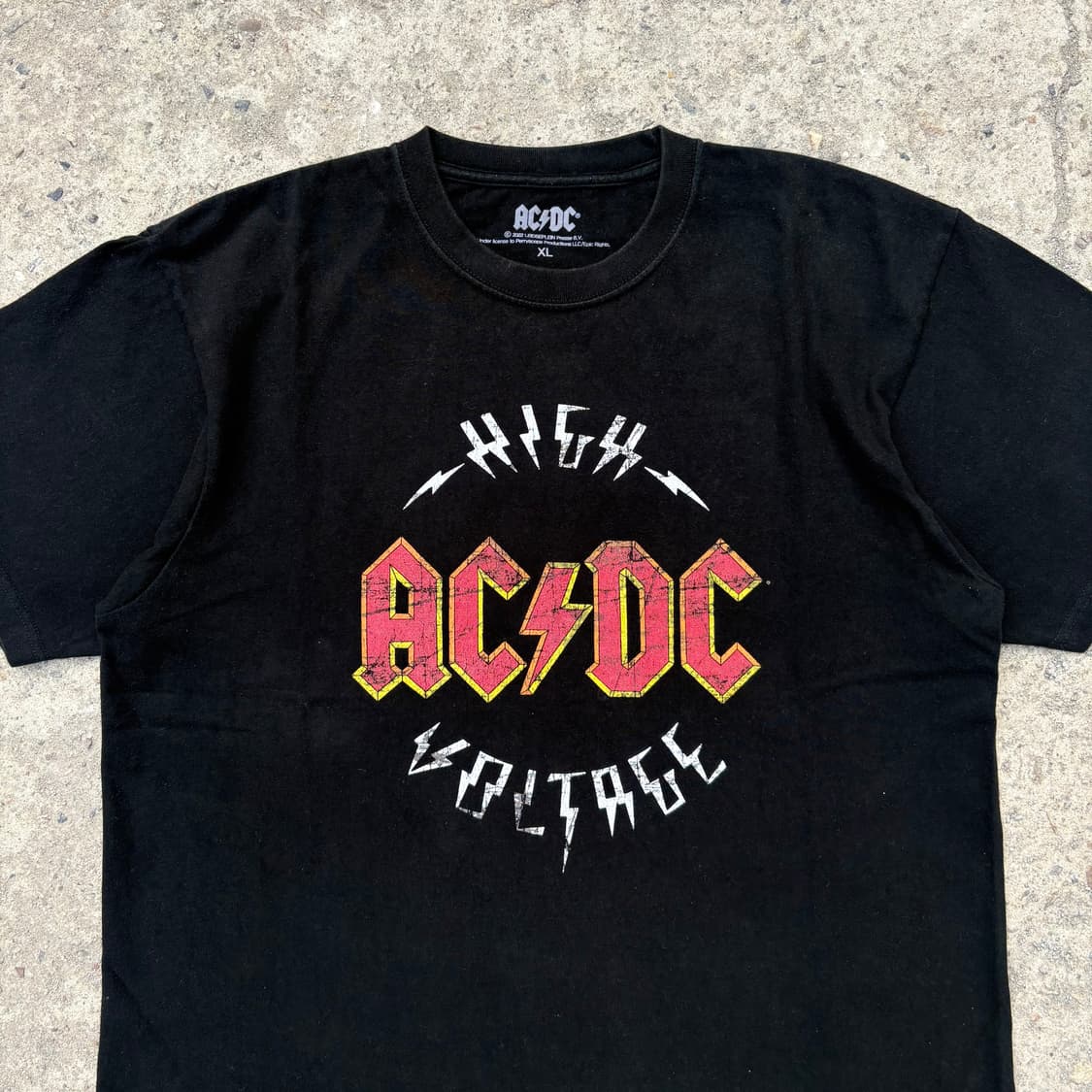 (XL) AC/DC 프린팅 블랙 반팔 티셔츠 상품이미지2