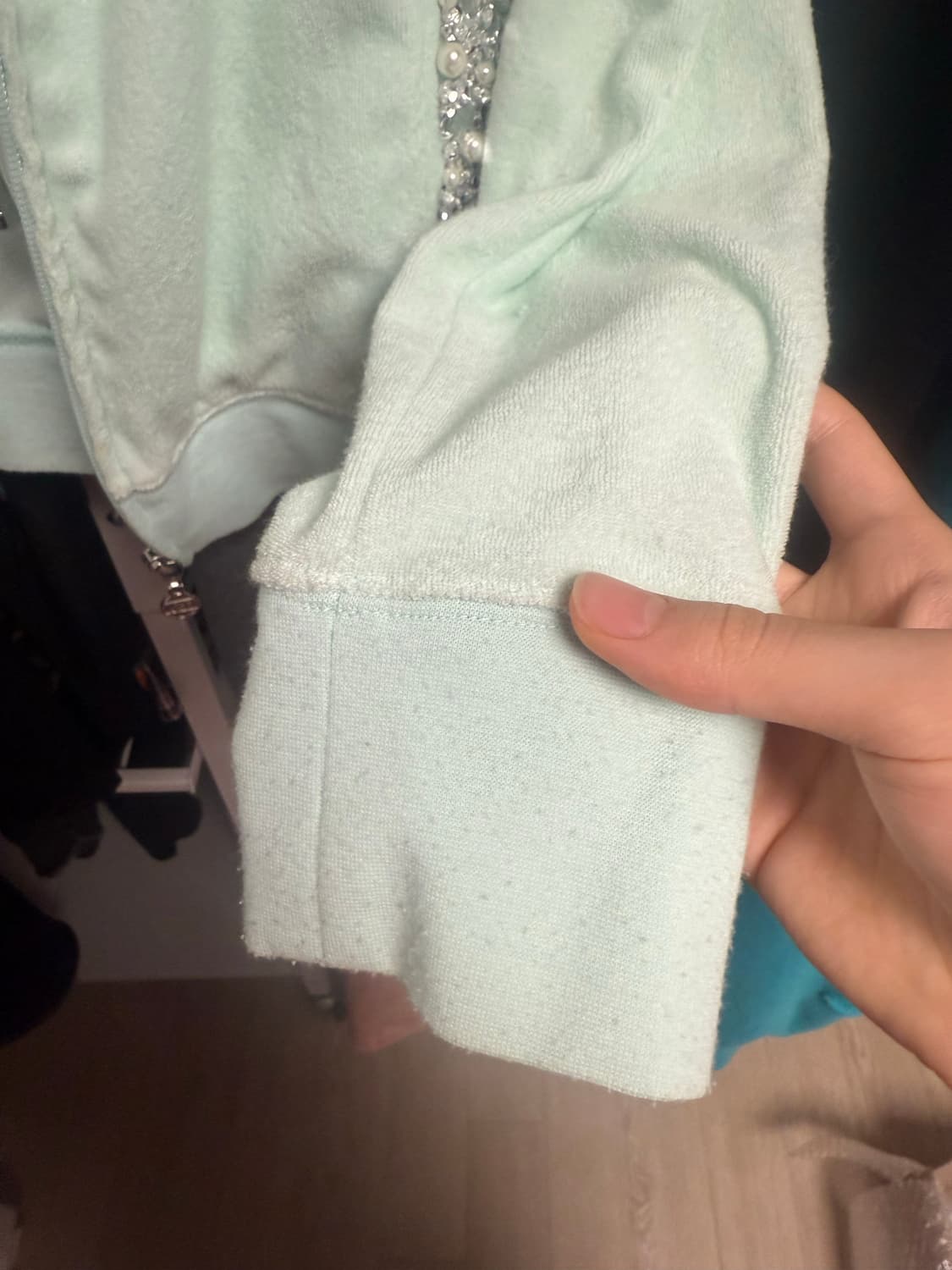 착샷)Rady 셋업 라디 레디 갸루 베메클 쥬얼 후드집업 반바지민트 상품이미지4