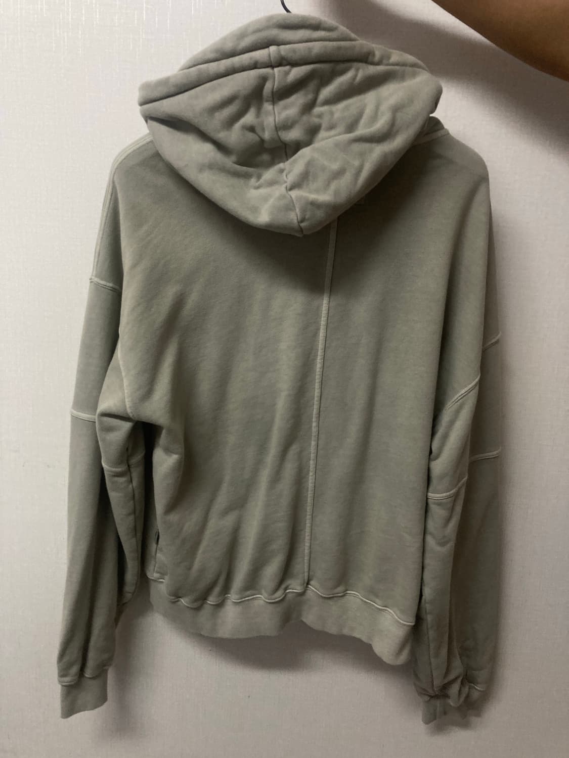 트래블) 쓰리 포켓 하이넥 피그먼트 후드 집업 자켓 스카이 그레이 상품이미지3