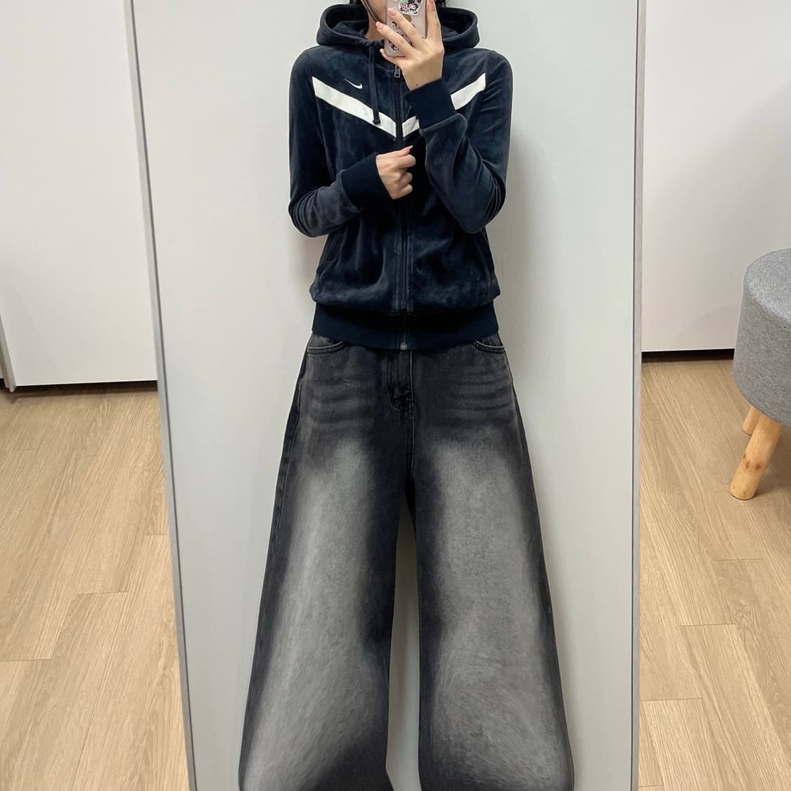 나이키 스우시 벨벳 트랙탑 후드 져지 상품이미지1