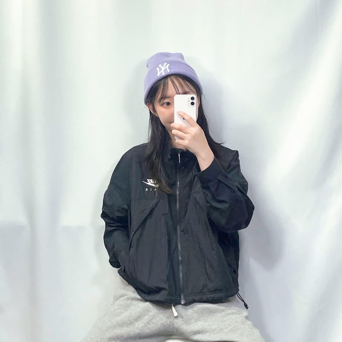 나이키 검정 크롭 바람막이  상품이미지1