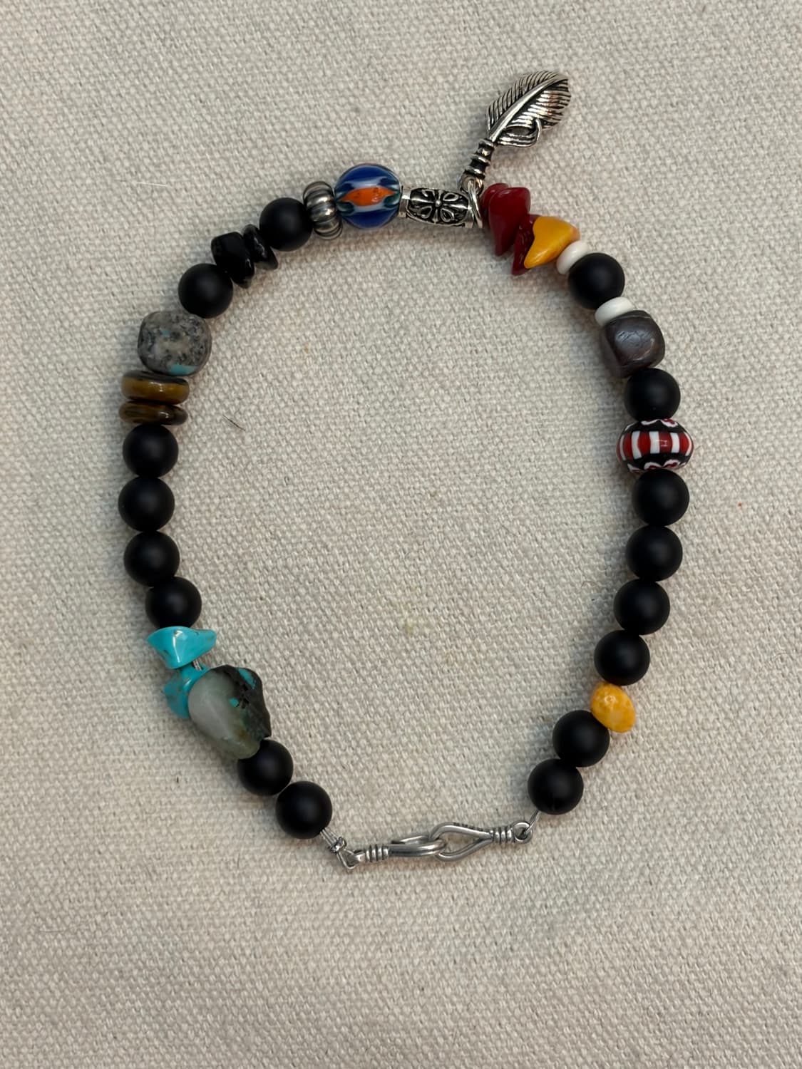 오프화이트 스톤 믹스 팔찌 상품이미지2