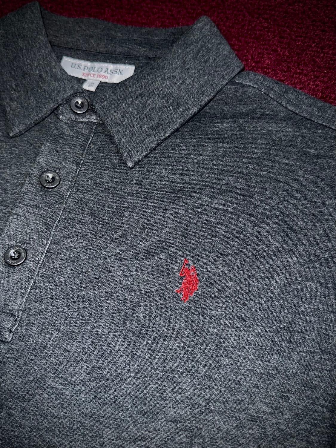 POLO 폴로 카라 긴팔티 다크그레이 95 M 상품이미지2