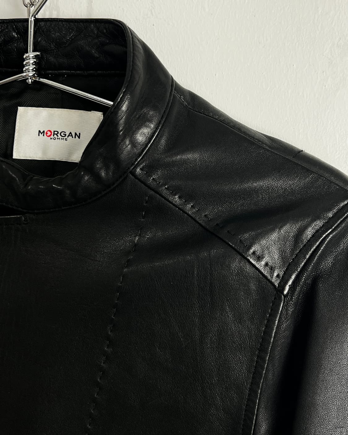 모르간 옴므 램스킨 비대칭 레더 자켓 상품이미지7