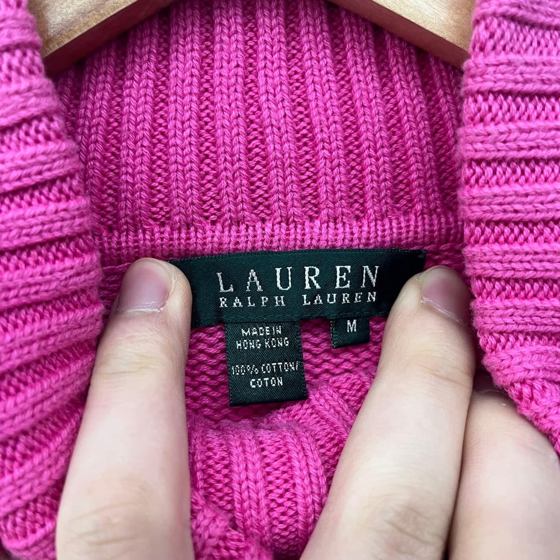 폴로 랄프로렌 핑크색 터틀넥 니트 여m 상품이미지4