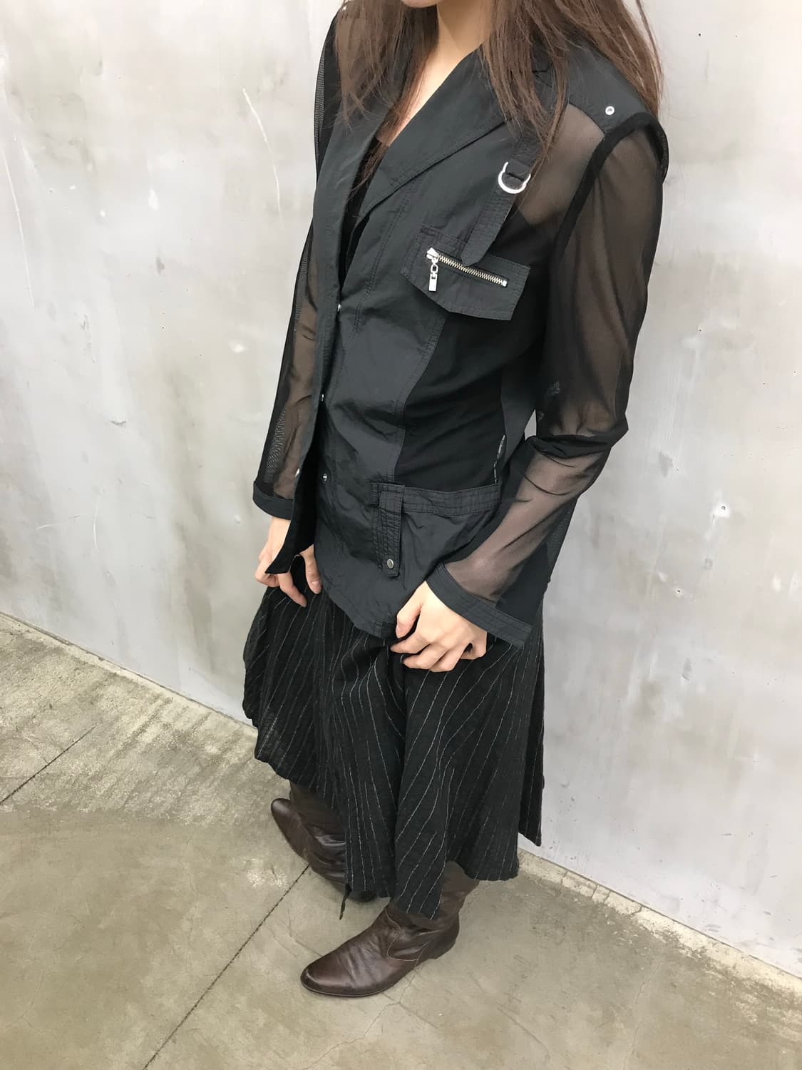 Unbalanced stripe midi sk  상품이미지5