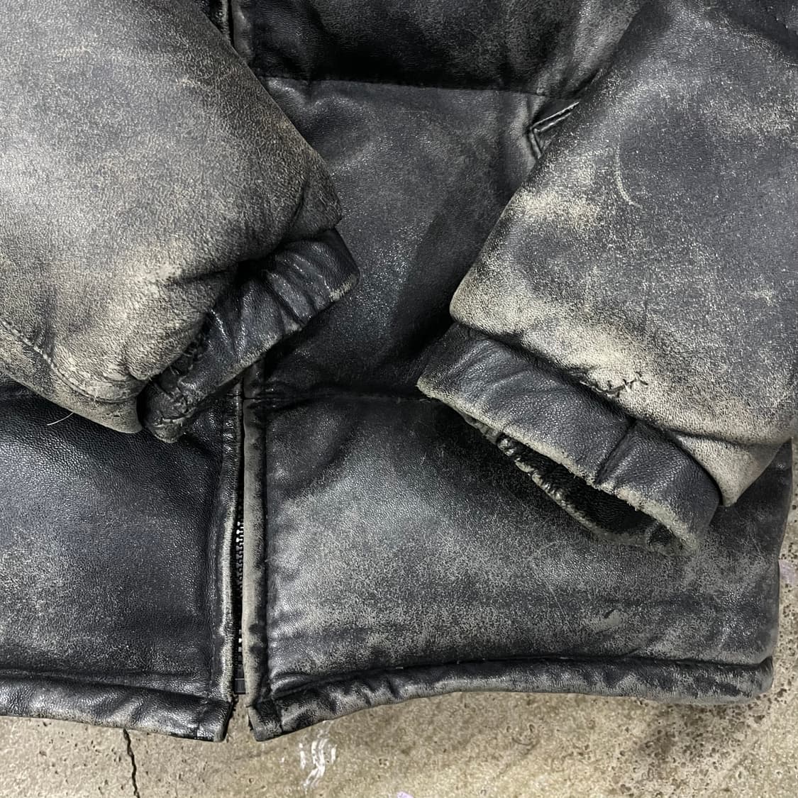 80's 쇼트 레더 푸퍼 자켓 36 (실측 M) 상품이미지5