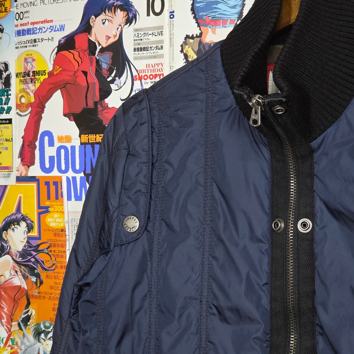 빈티지 네이비 펑크 경량 패딩 점퍼 상품이미지3