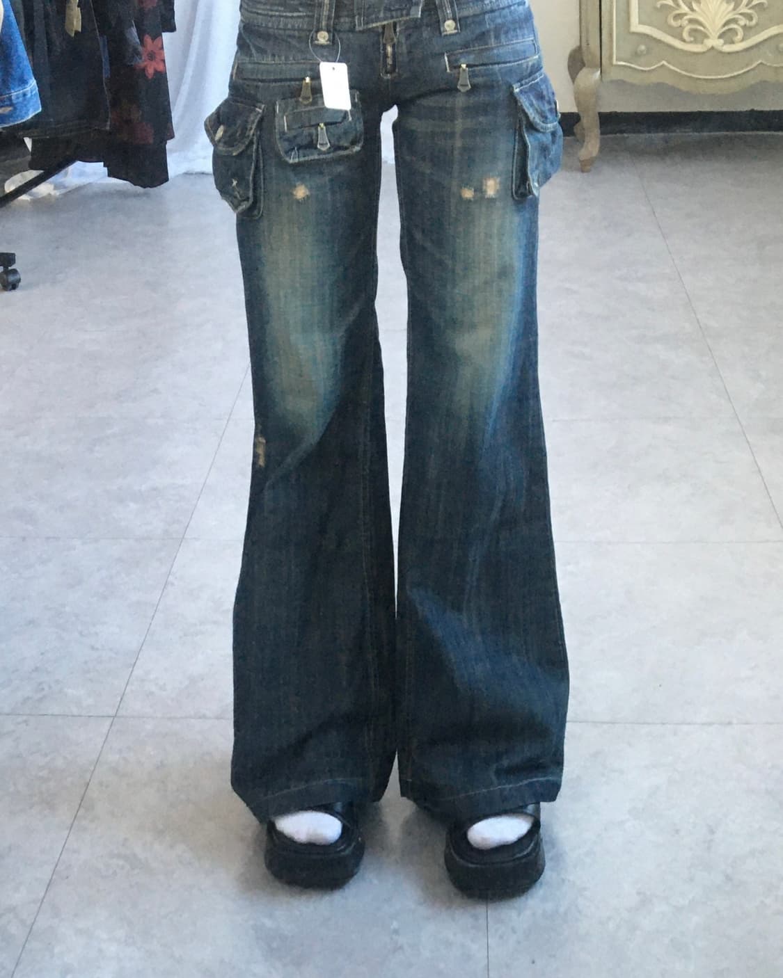 Multi pocket point washing denim pants 상품이미지1