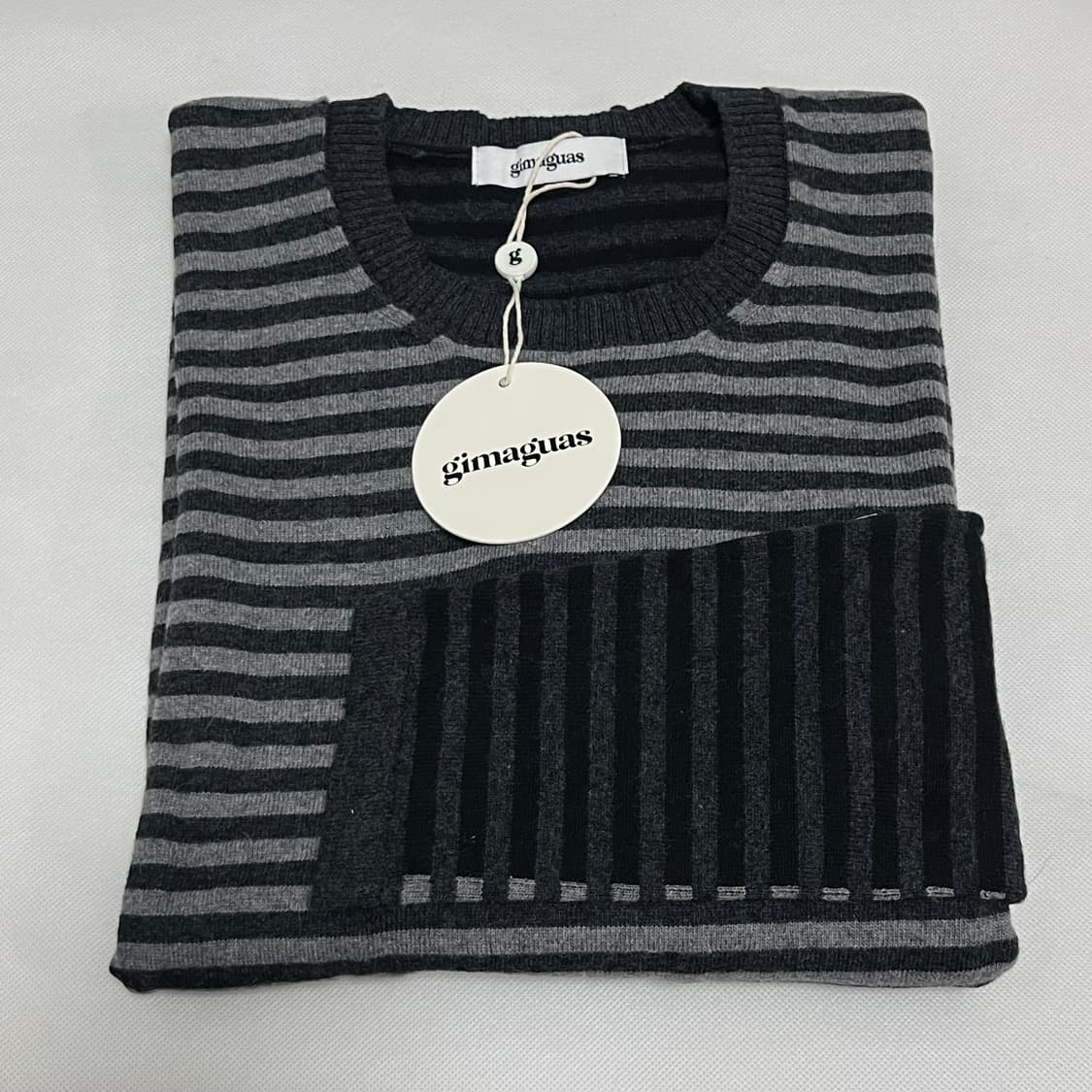[S,M]기마구아스 Diego 스트라이프 니트/그레이 상품이미지1