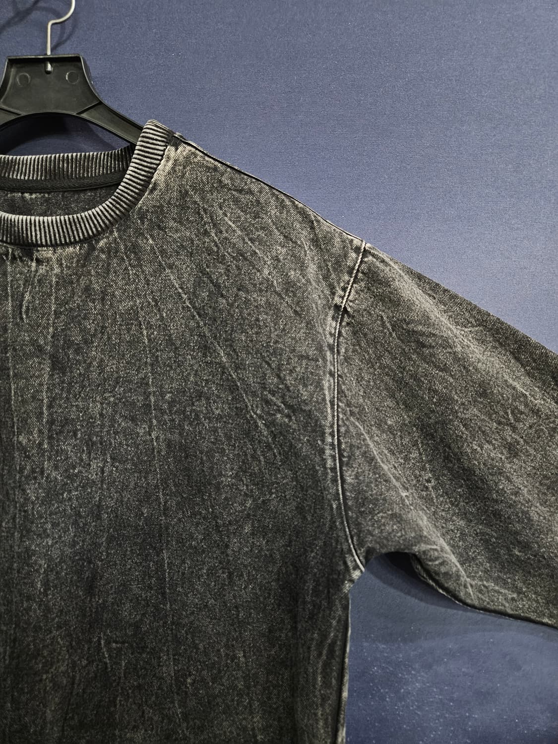 자라 흑청 남성 오버핏 95~100 빈티지 데님 맨투맨  상품이미지4