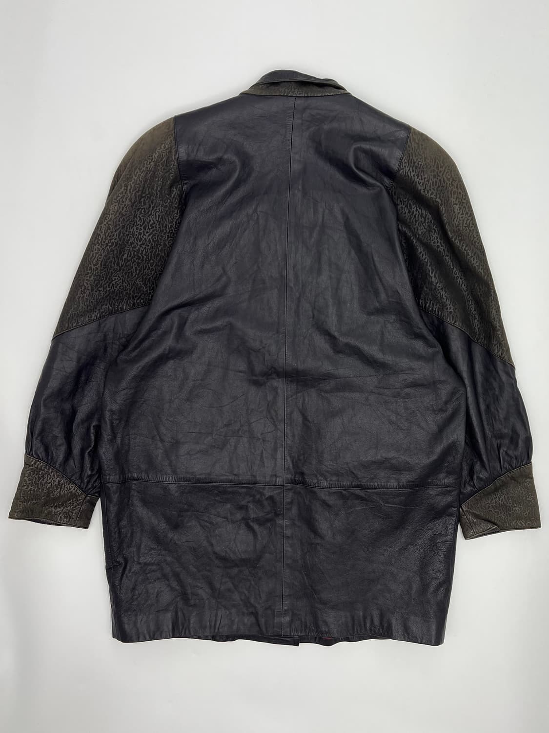 빈티지 배색 디테일 레더 7부자켓 상품이미지3