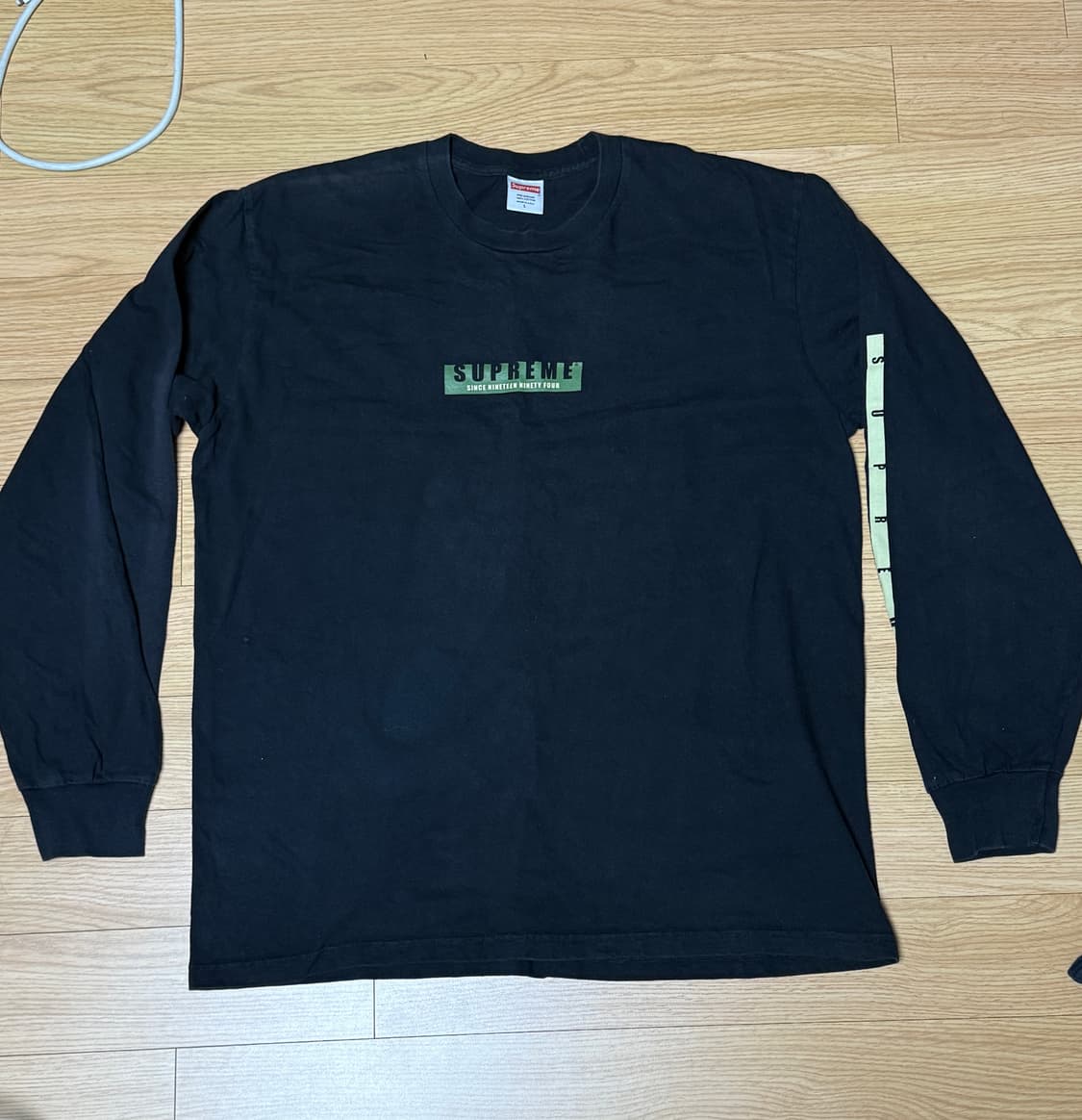 슈프림 롱슬리브 블랙 L (MADE IN USA) 상품이미지2