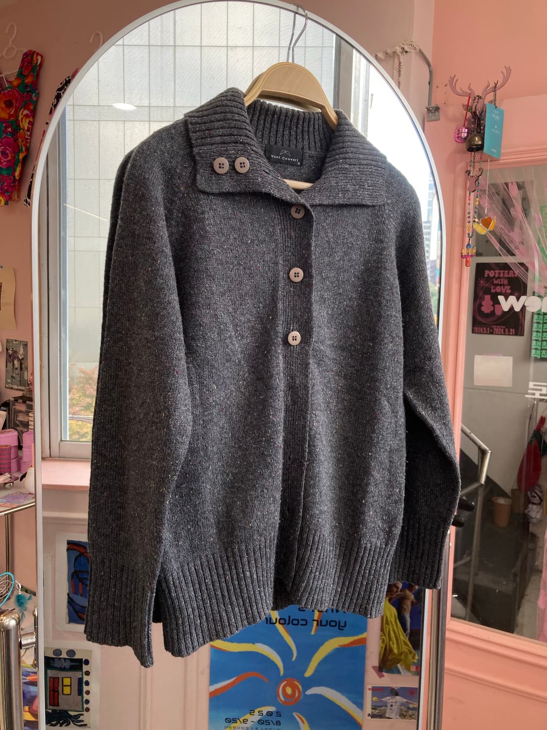 울 보카시 그레이 목폴라 니트 상품이미지1