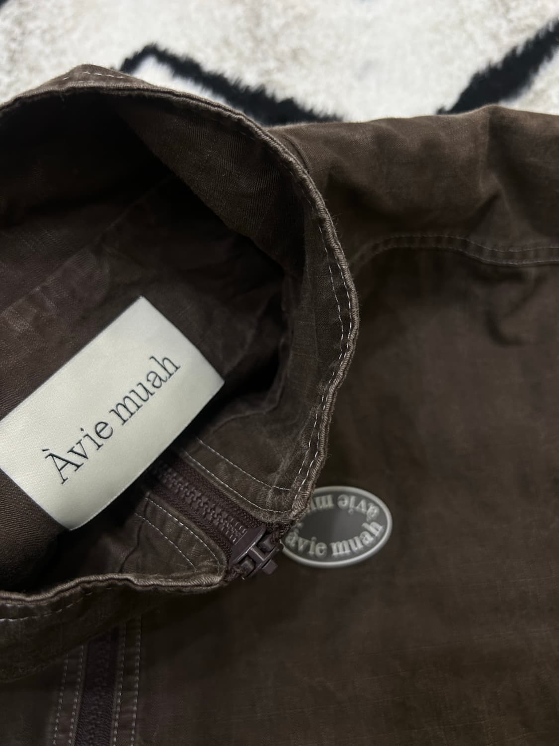 아비에무아 워시드 오버핏 자켓/브라운 상품이미지7