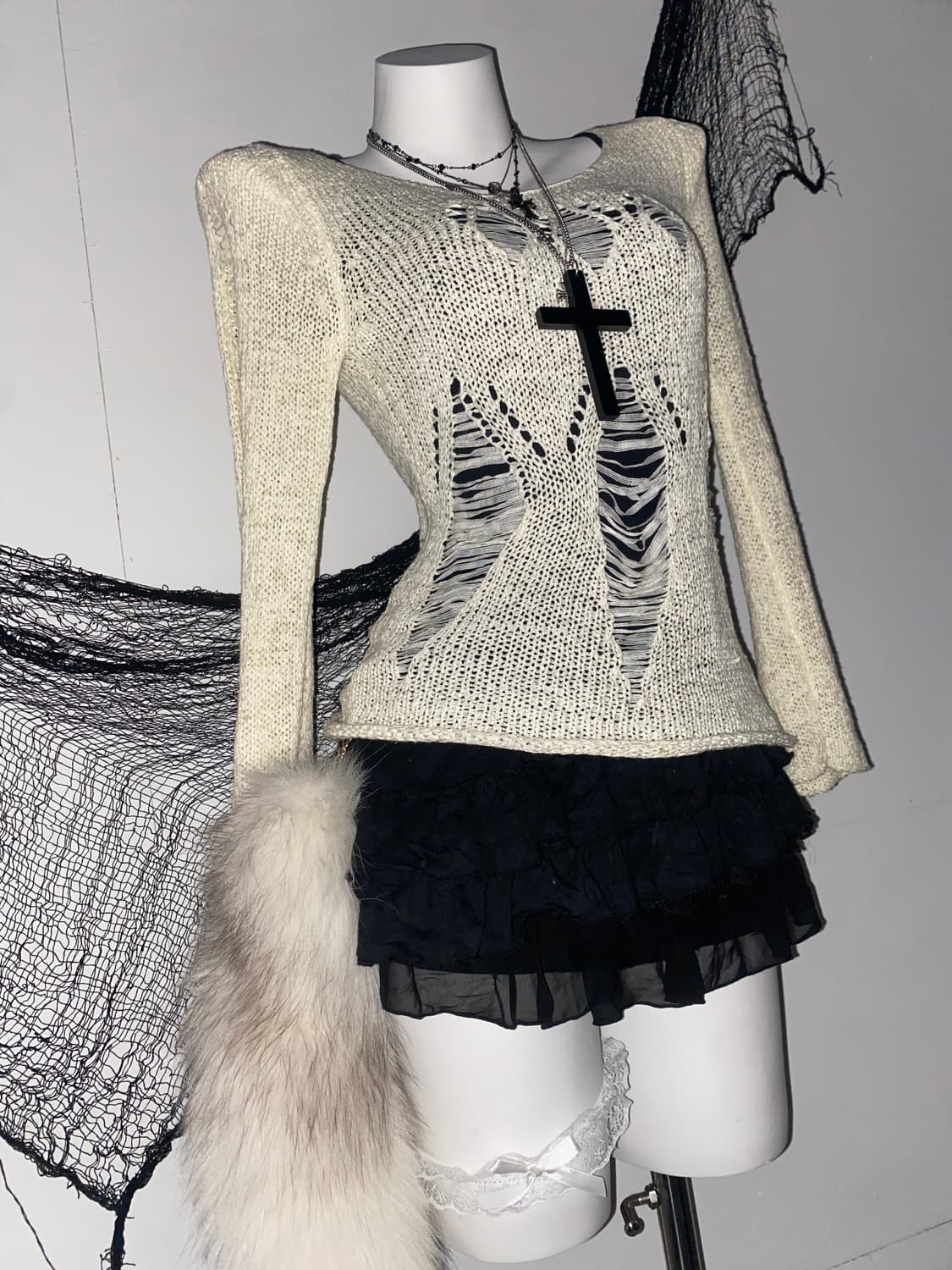 ꒰ঌ 그런지 펑크  데미지 니트 ໒꒱ 상품이미지3