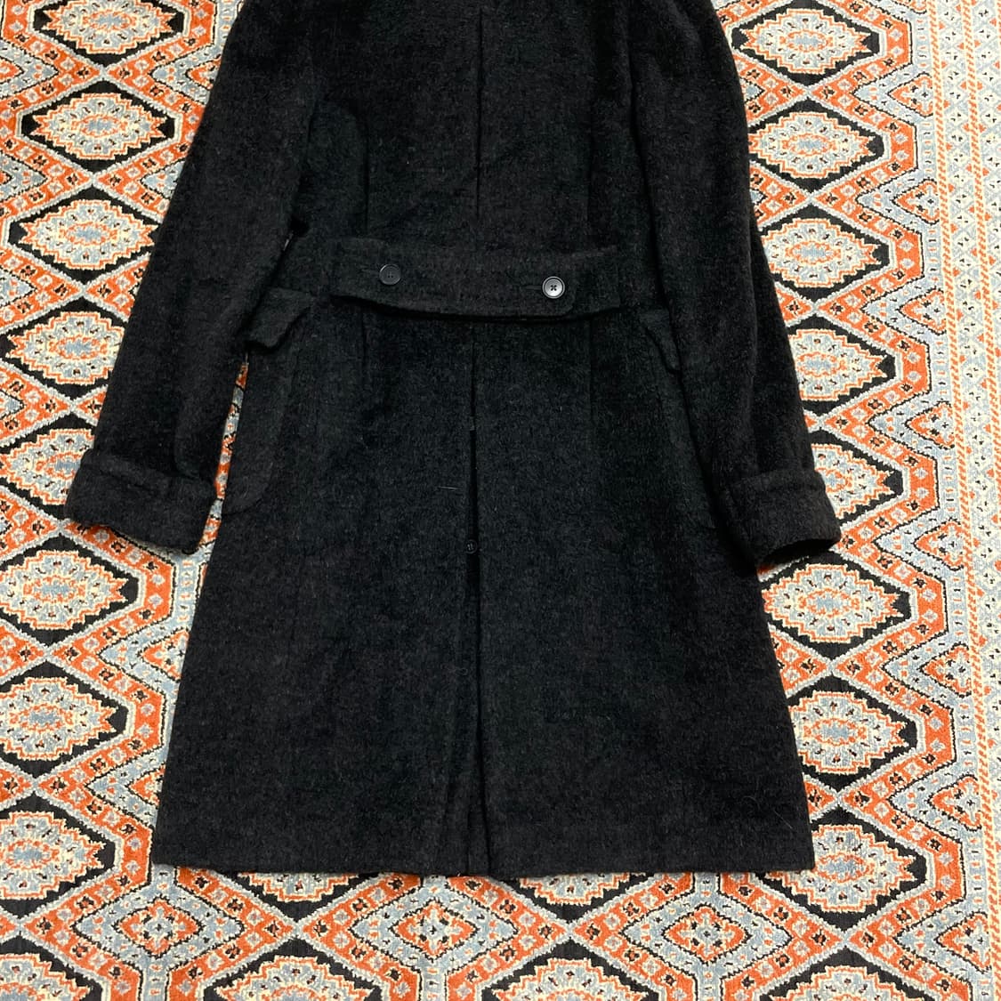 이태리 라르디니 차콜 더블 알파카 혼방 울 롱코트 여성S 상품이미지7