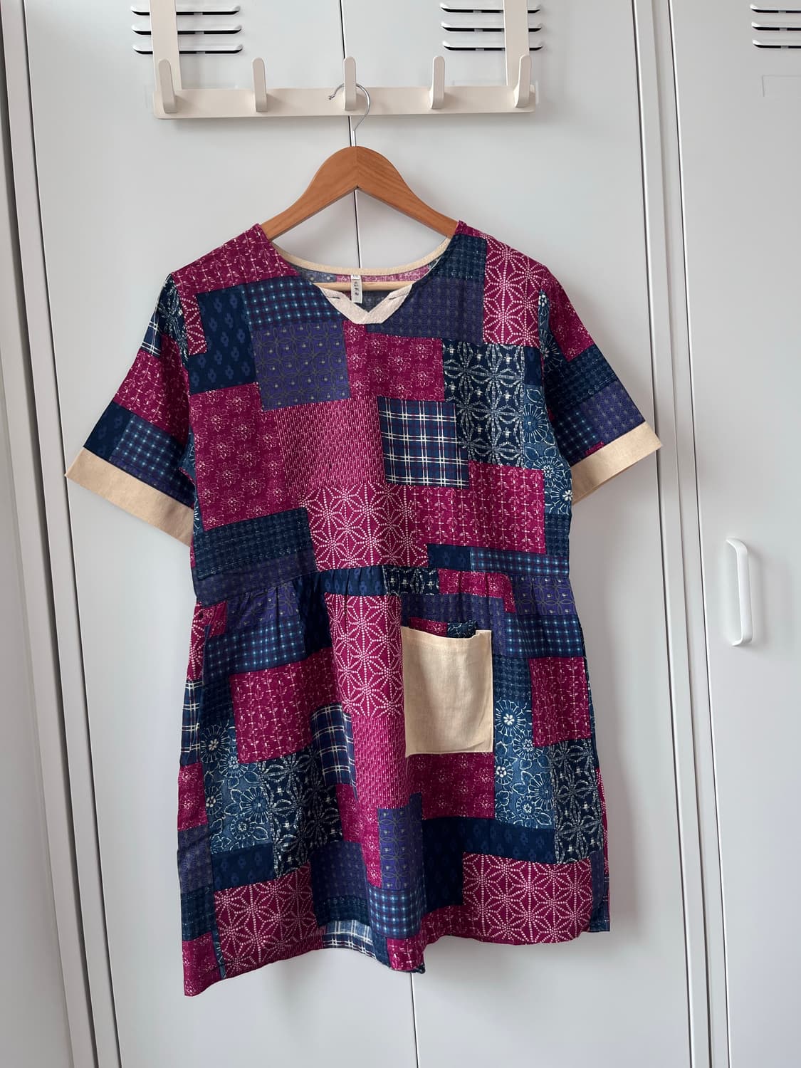 Vintage 패치워크 반팔 하구미 원피스  상품이미지5