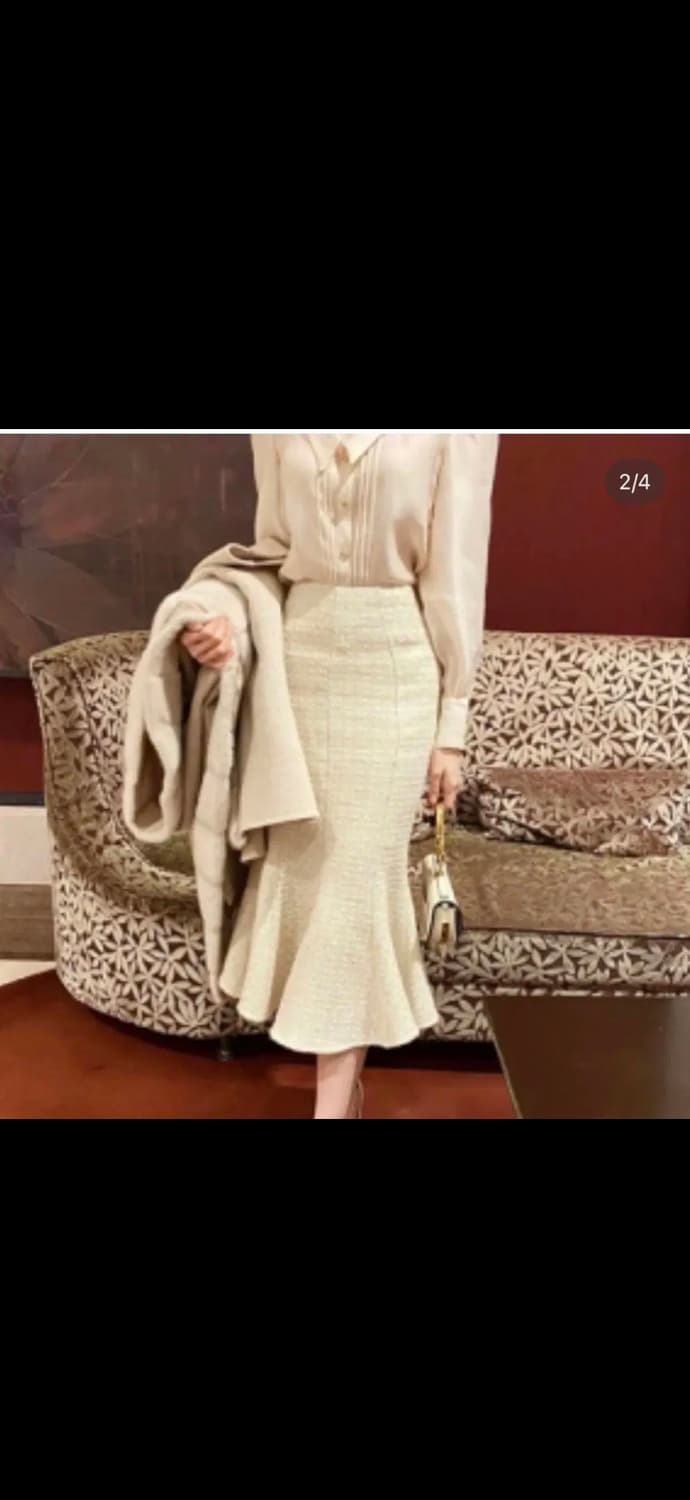 라벨르블랑 금사 트위드 머메이드 스커트 상품이미지2