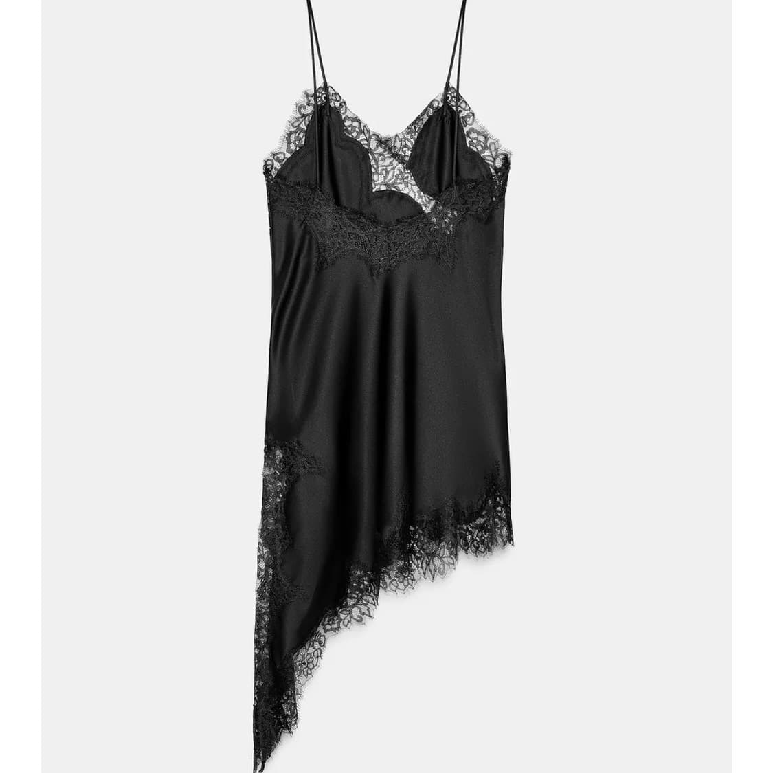 zara 자라 우먼 컬렉션 언밸런스 레이스 슬립 원피스 블랙 상품이미지8