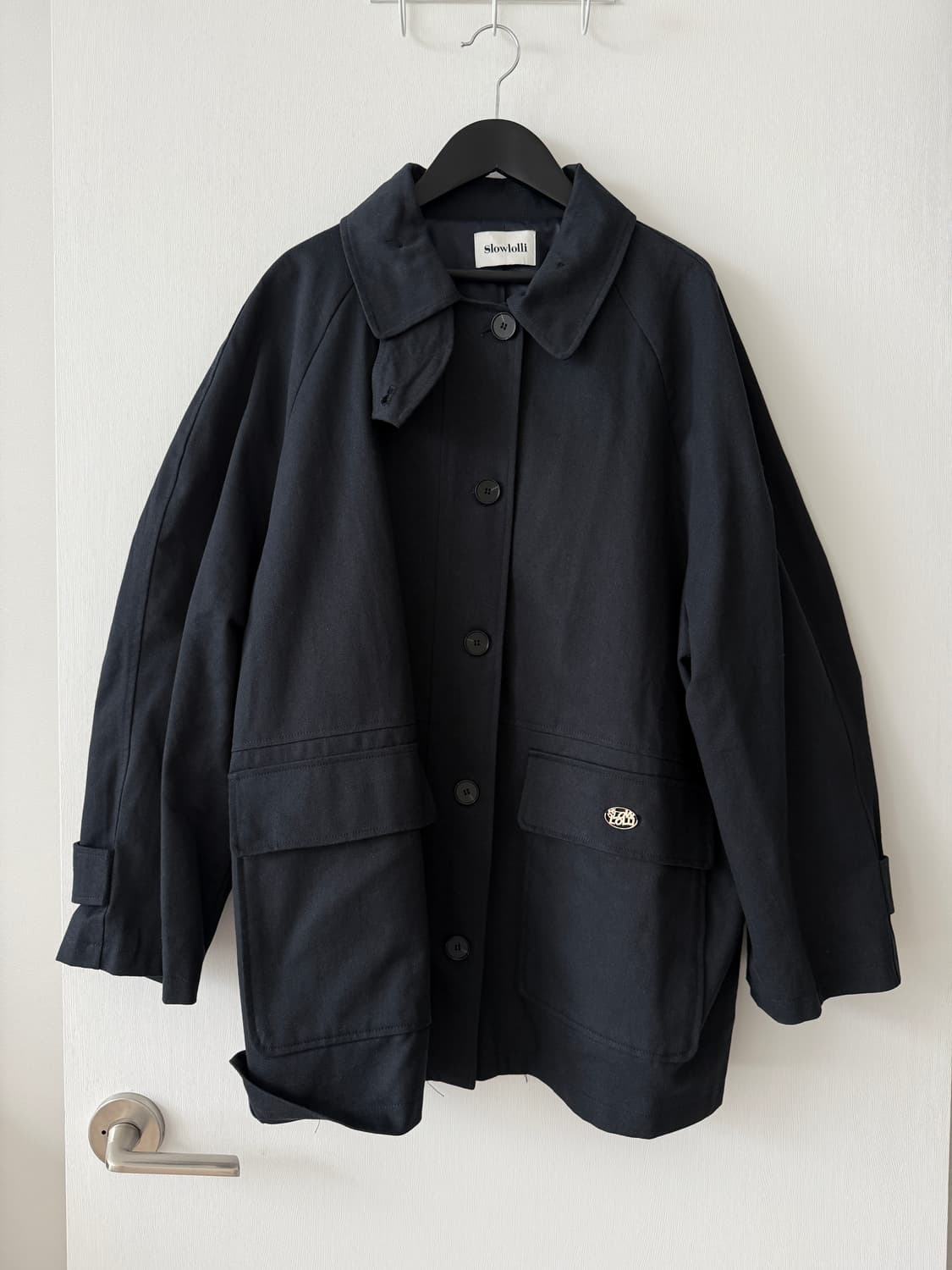 슬로우롤리 하프 트렌치 코트 (네이비/FREE) 상품이미지4