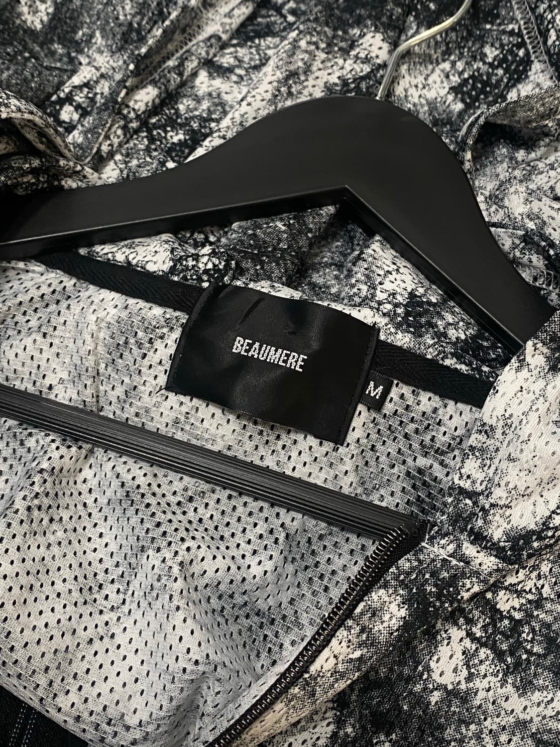 Beaumere 펑크 패치 타이다이 메쉬 반팔 후드집업 상품이미지9