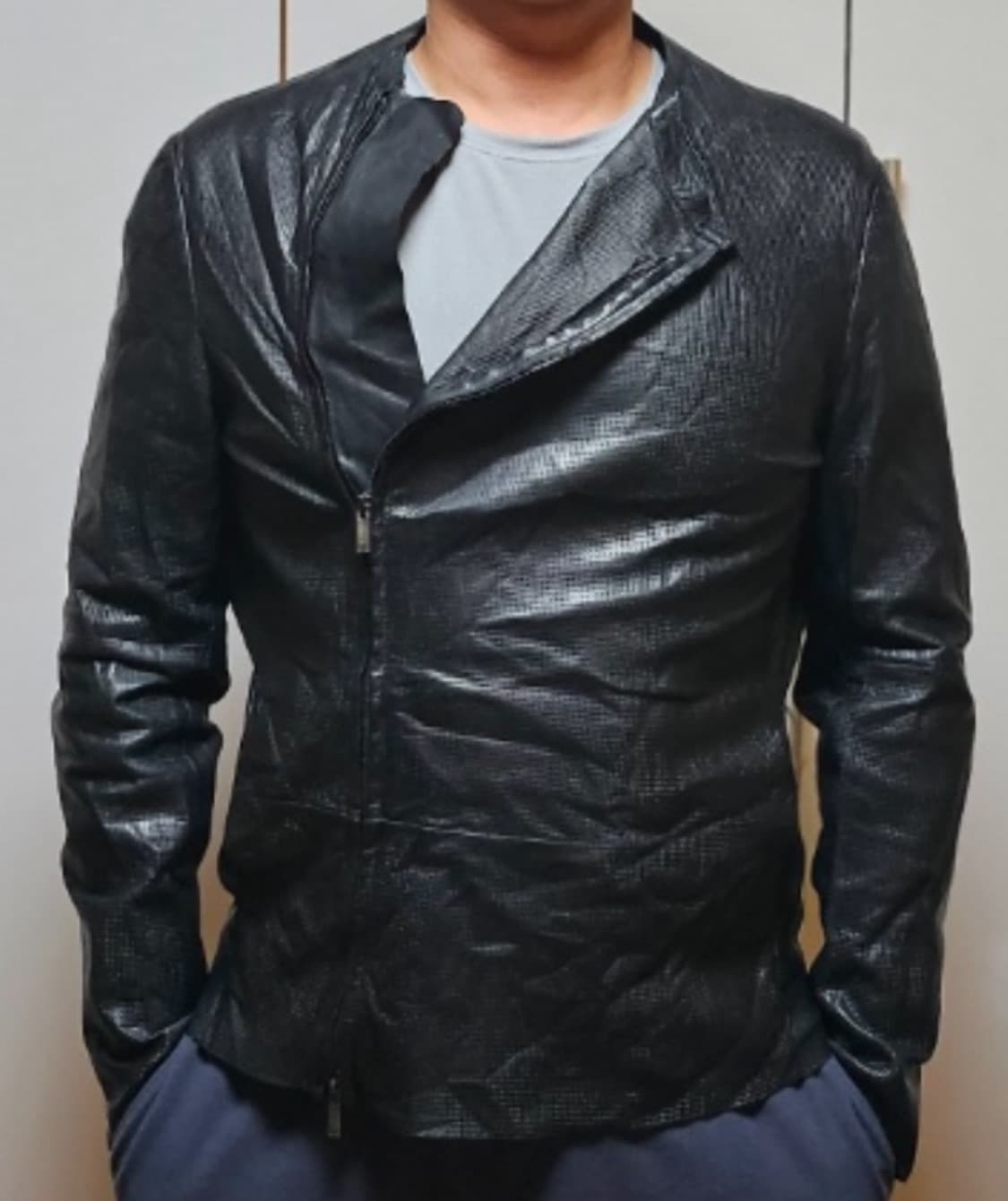 엠포리오 아르마니 카페레이서 퍼포레이티드 재킷(레더)50 사이즈 상품이미지1