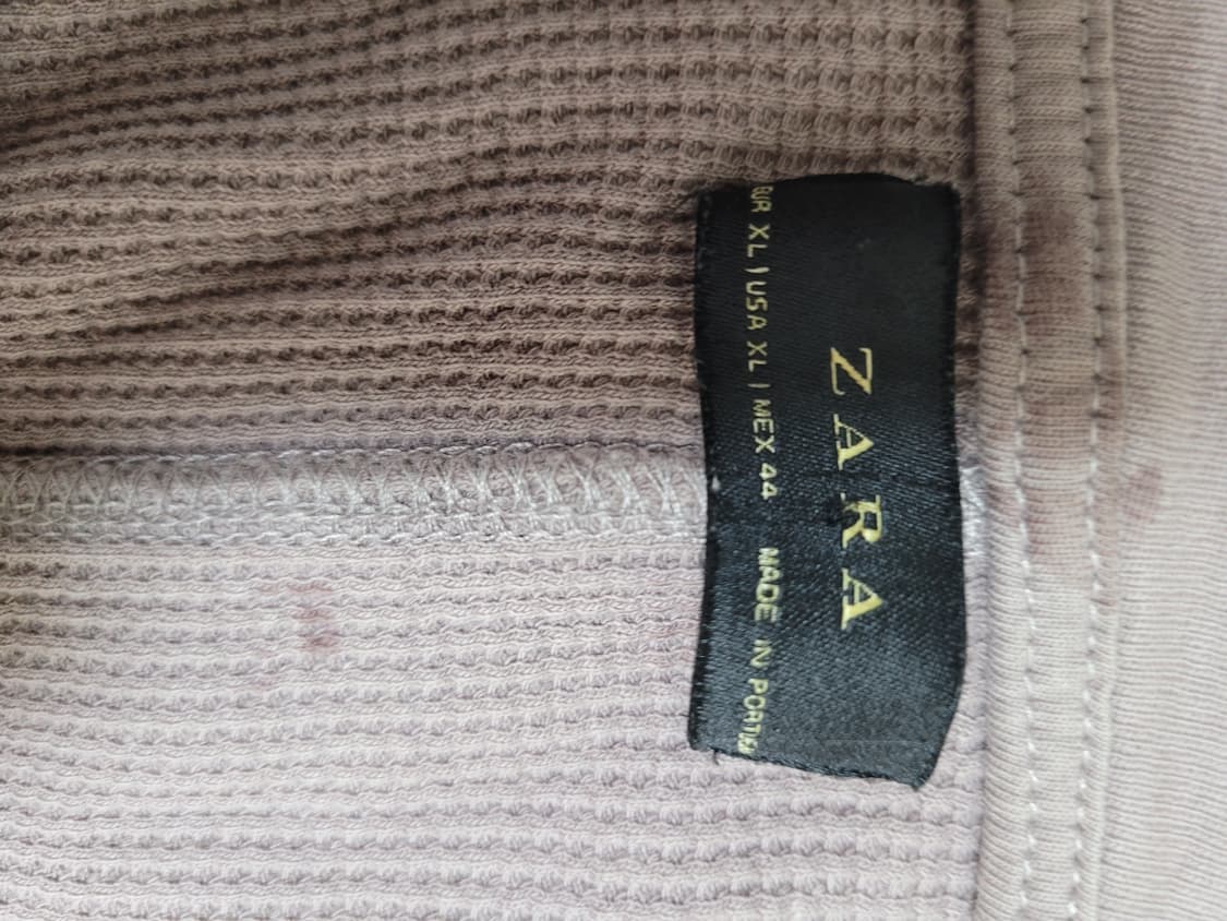 자라 ZARA 남자 와플조직  반팔 티셔츠 110 오버핏 브라운 상품이미지4