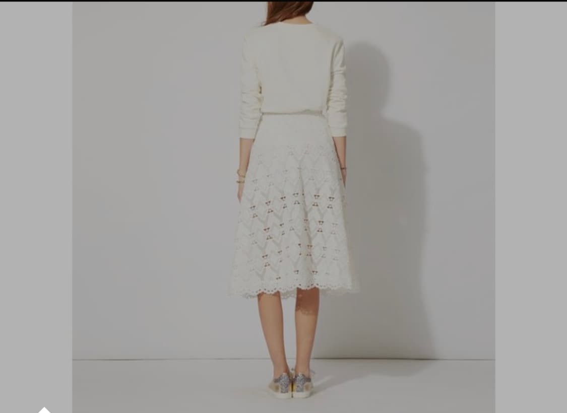 [Maje] 마쥬 기하학 레이스 롱 스커트 (화이트/36사이즈) 상품이미지2