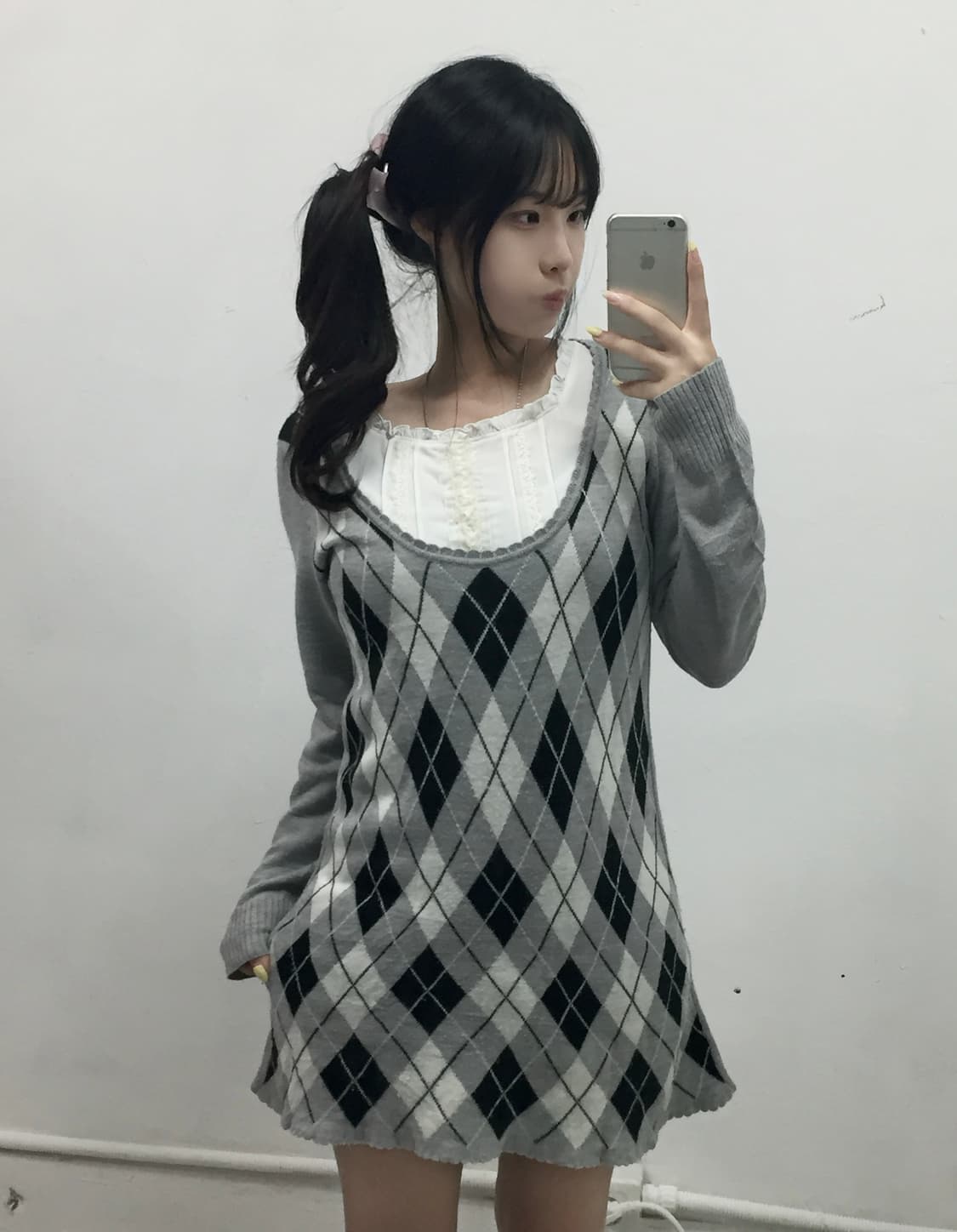 [CANTWO] 코디셋 ! 로걀 그레이 아가일 코디셋 상품이미지1