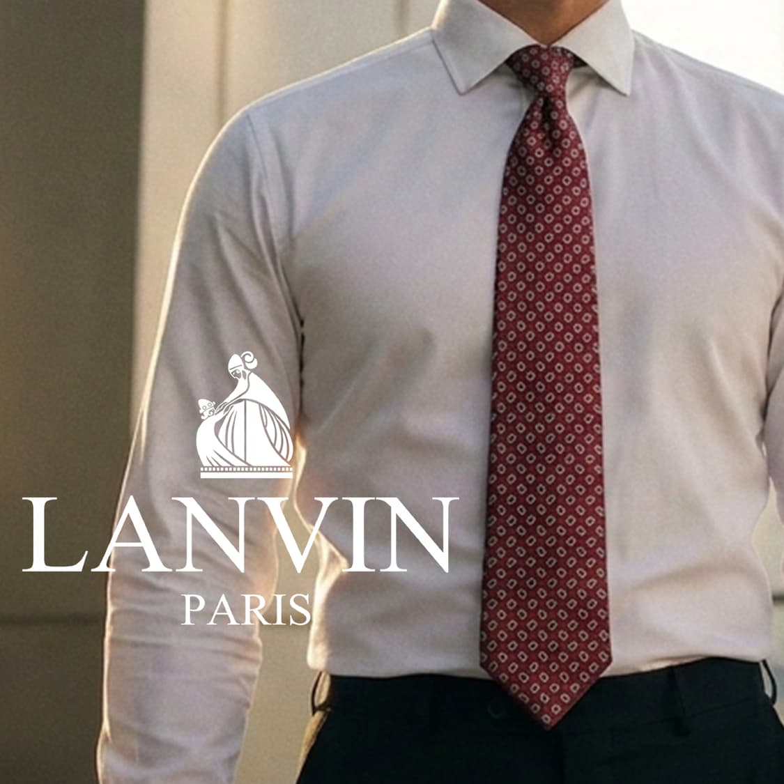 LANVIN 랑방 실크 와인 패턴 넥타이 8.8cm A~B등급 E941 상품이미지1