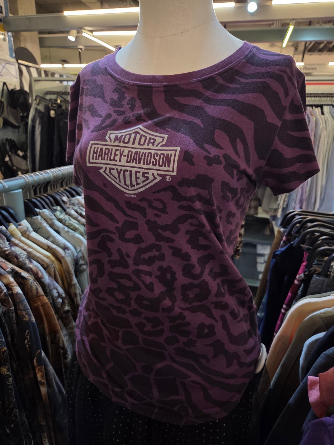 할리데이비슨 퍼플 지브라패턴 반팔티 상품이미지1