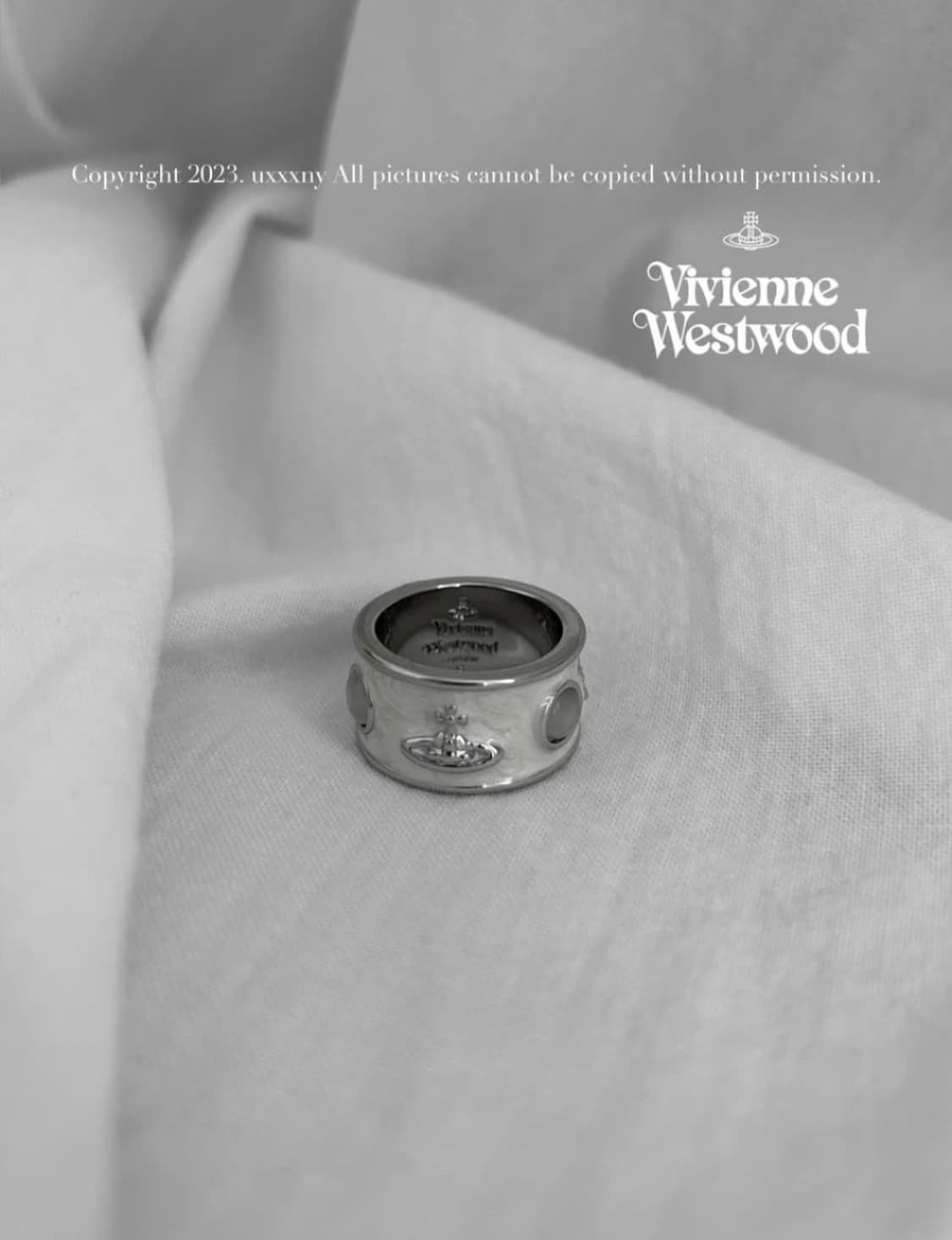 비비안웨스트우드 아카이브 화이트 원석링 반지 상품이미지1