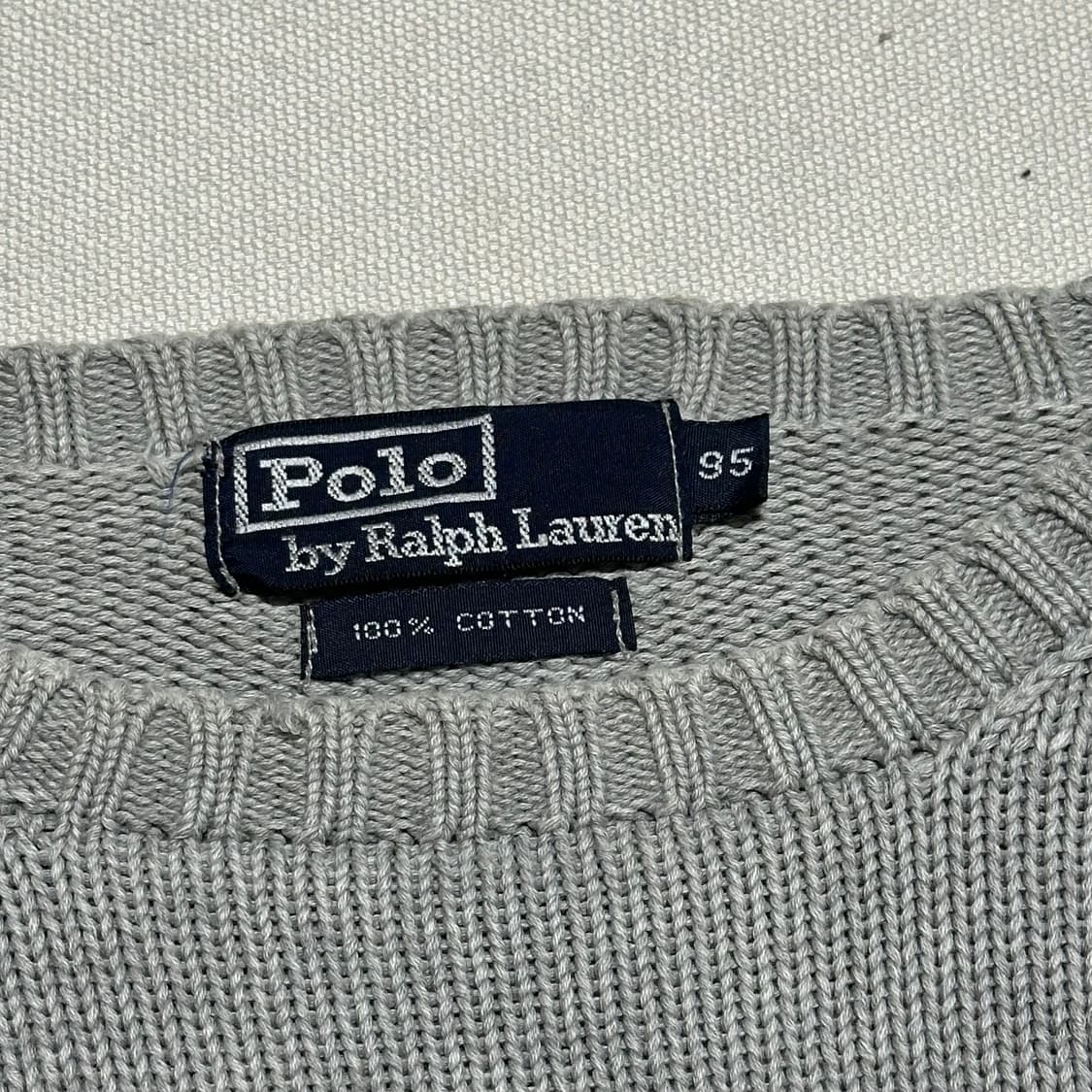 95 폴로랄프로렌 코튼 라운드넥 그레이 니트 상품이미지4