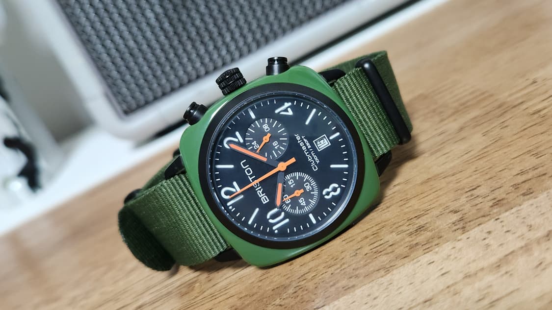 # 브리스톤 클럽마스터 임영웅 크로노 밀리터리  나토밴드 시계 급처 상품이미지5