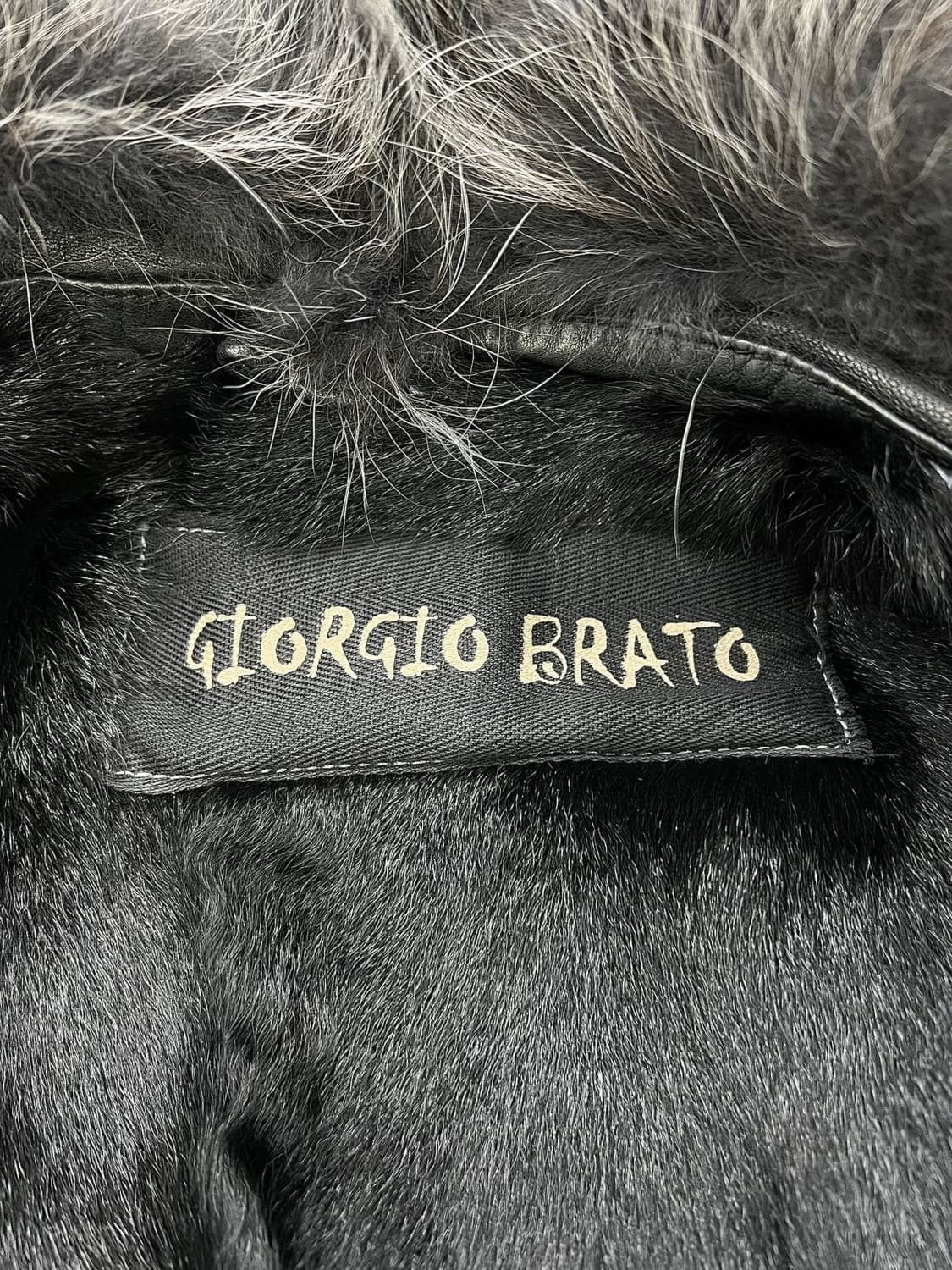 조르지오 브라토 폭스 퍼 벨티드 쉽 레더 코트  상품이미지7