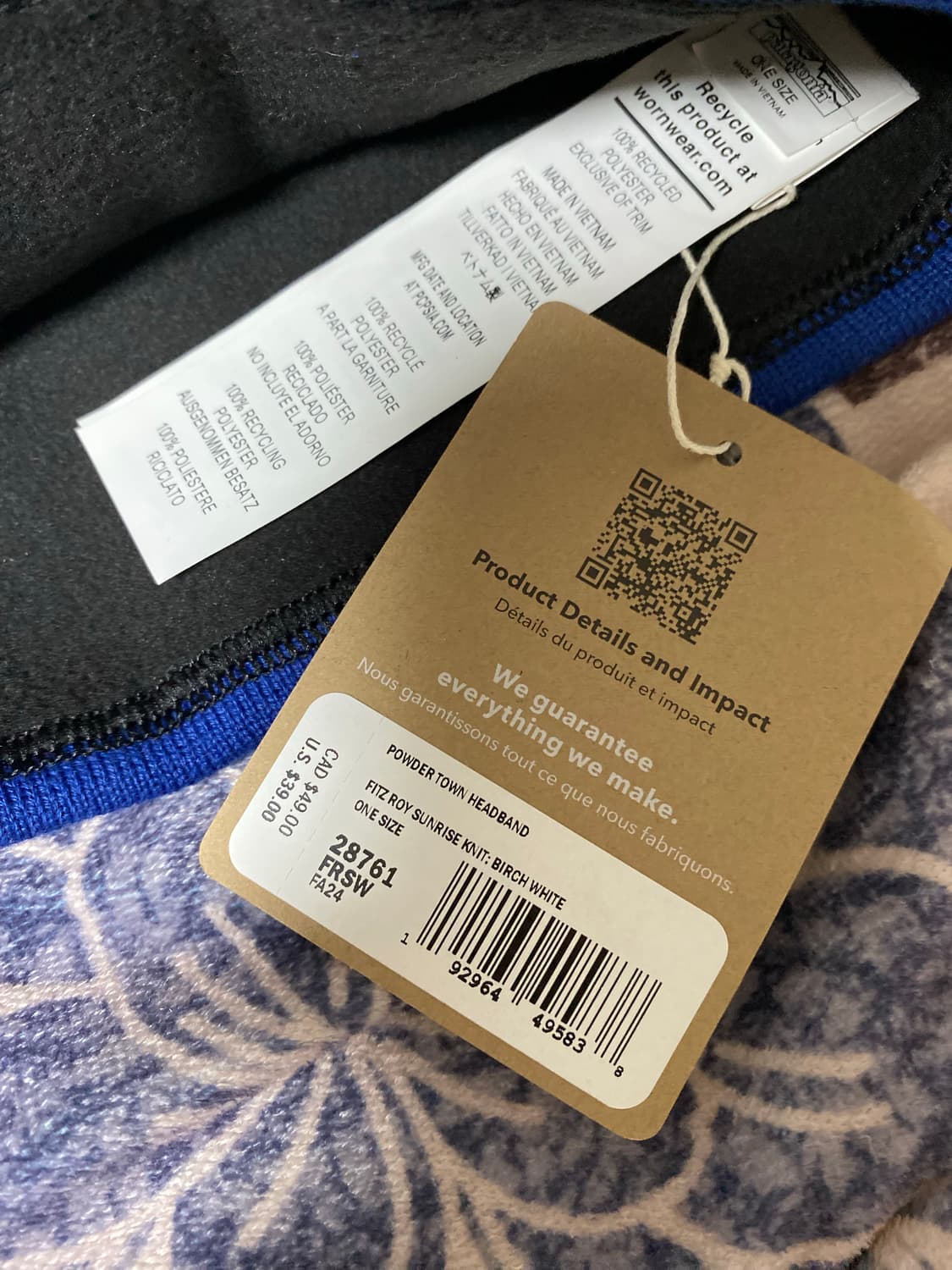 (새제품) 파타고니아 파우더타운 헤어밴드 헤드밴드 상품이미지3