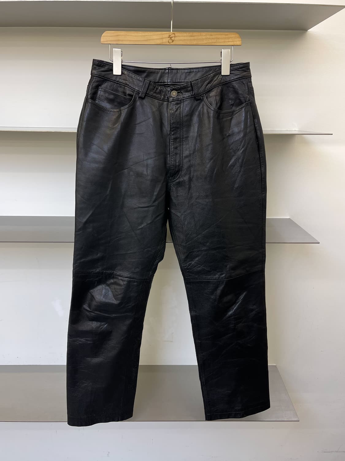 Japanese Vintage 90s 램스킨 레더 팬츠 상품이미지2