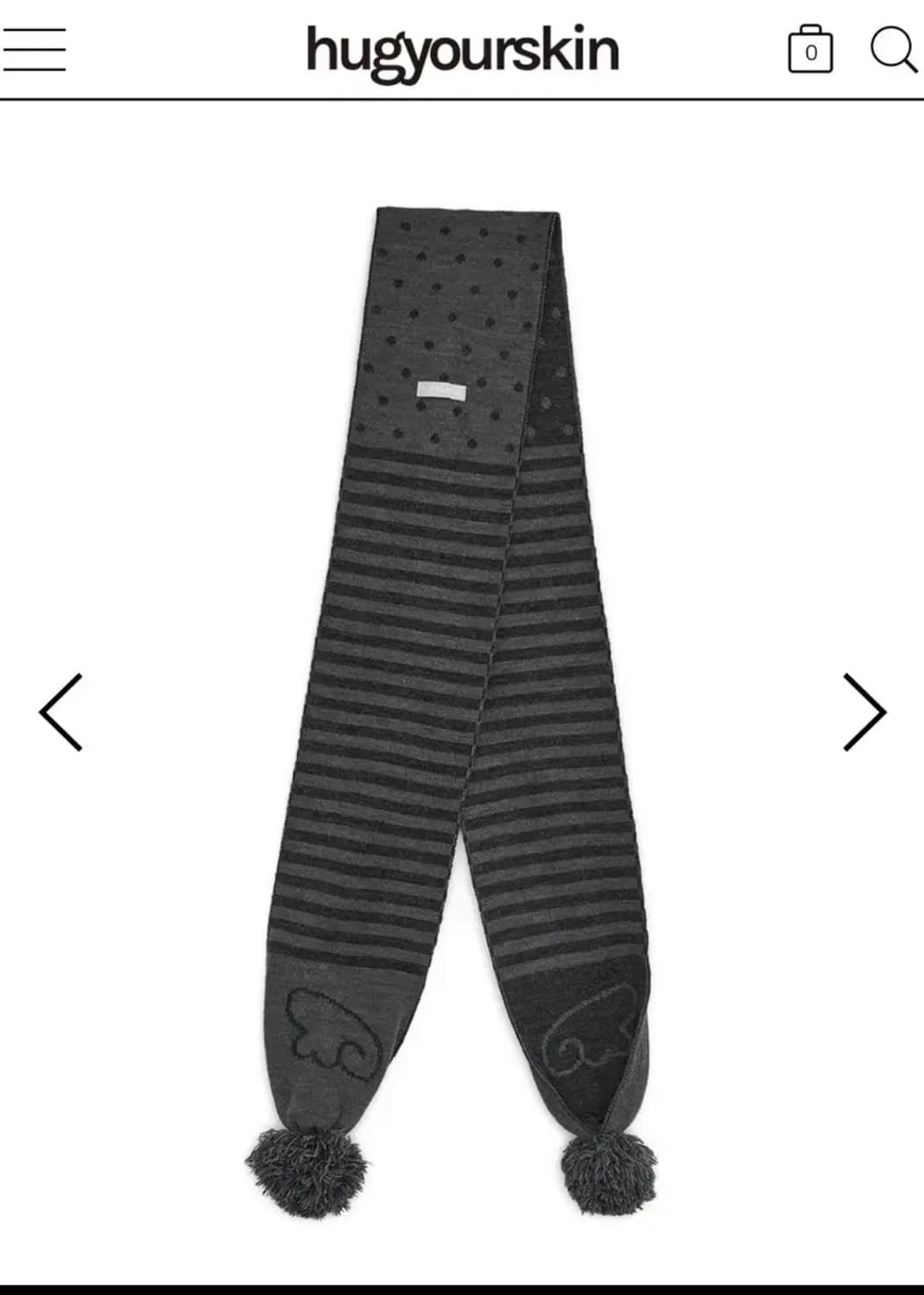 허그유어스킨 퐁퐁 머플러 차콜 상품이미지1