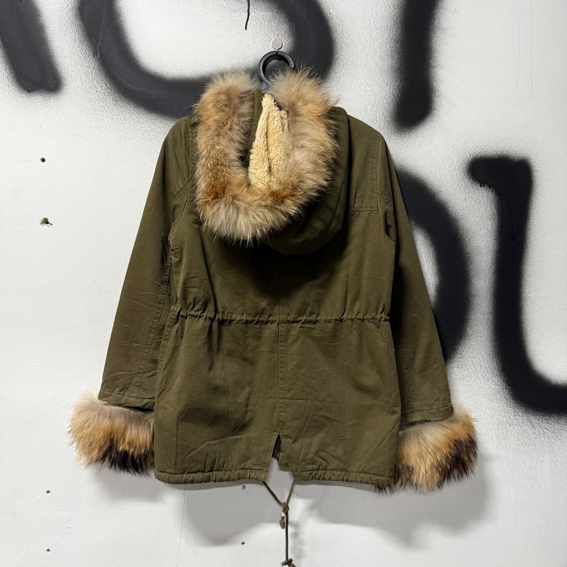 VTG 빈티지 리얼 퍼 디티일 피쉬 테일 플리스 야상 자켓 상품이미지2