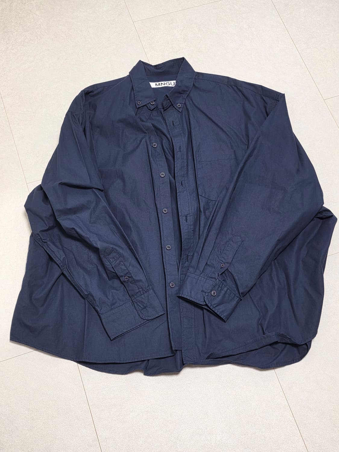 MNGU 네이비 오버핏 셔츠 (M, 100-105) 상품이미지1