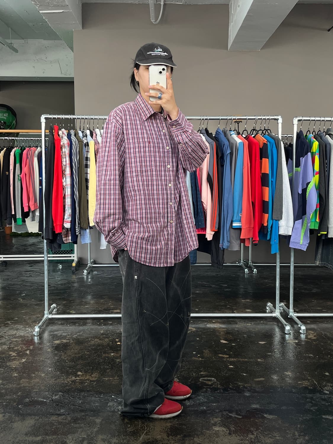 IZOD 오버사이즈 체크 셔츠 상품이미지4