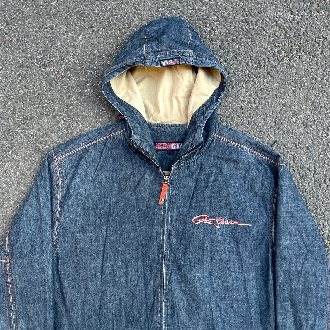 90s VTG GIA 올드스쿨 힙합 스케이터 후드 데님 자켓 105 상품이미지3