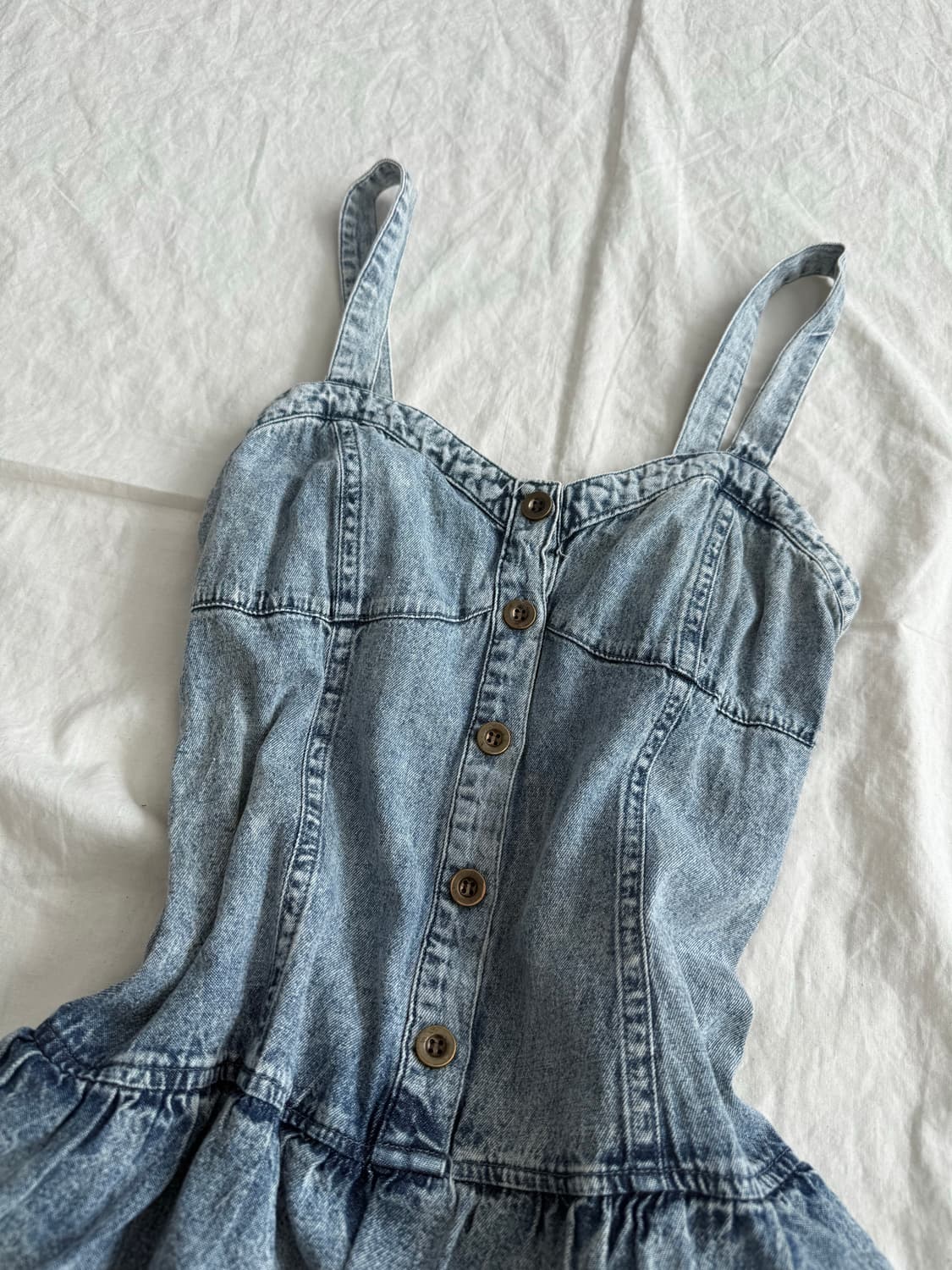 키치 데님 캉캉 미니 원피스 상품이미지3