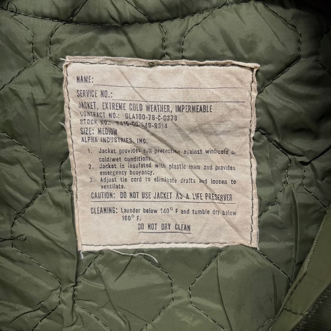 70s 알파 인더스트리 오리지널 미해군 임퍼머블 덱 자켓 N000 상품이미지5