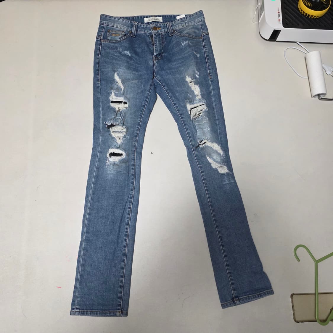 플랙진 스키니진 데미지 워싱 청바지 상품이미지1